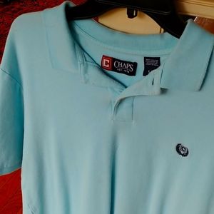 Chaps polo short sleeve light blue cotton shirt